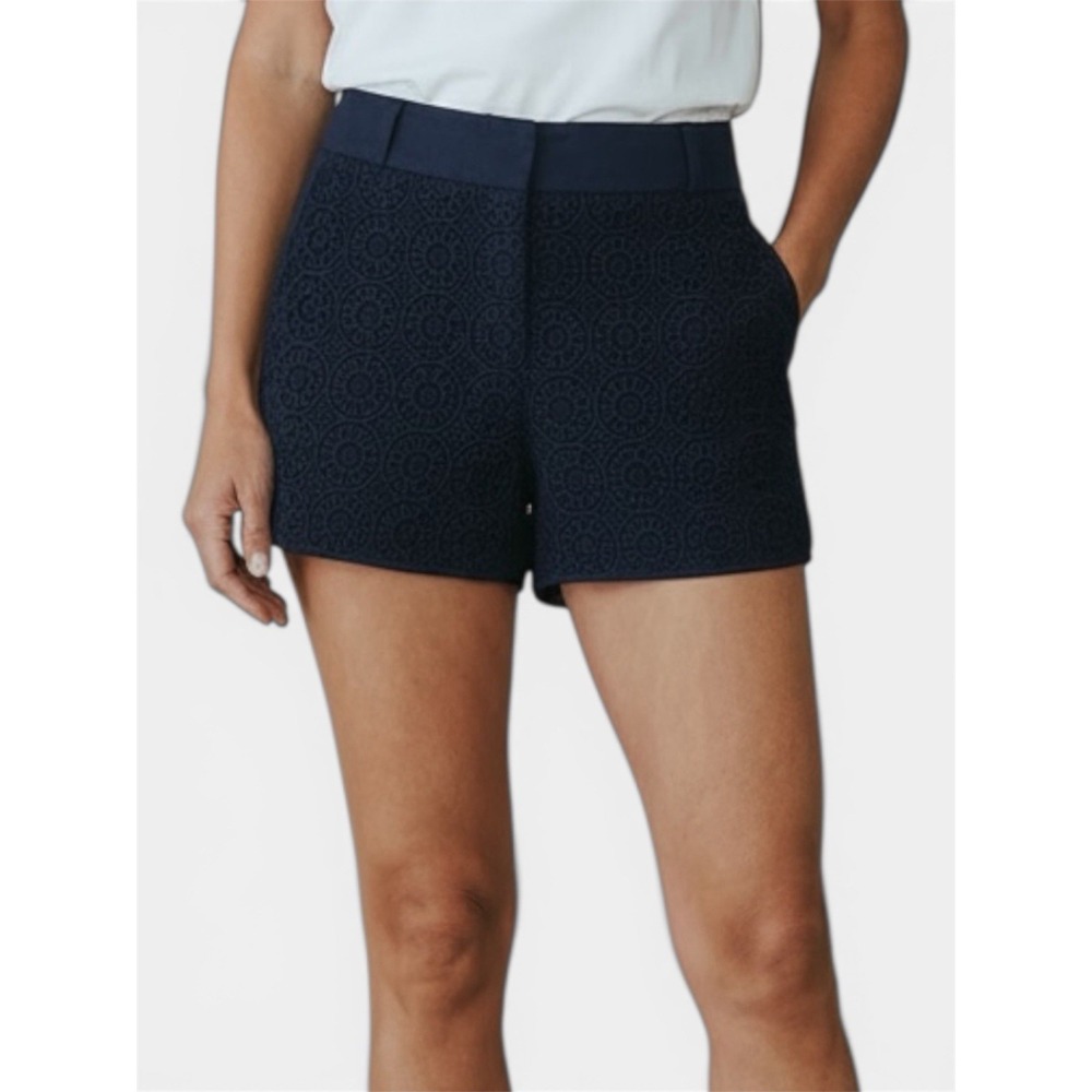 The Limited Womens Navy Crochet Lace Floral Shorts Dressy Lined Size 8‎